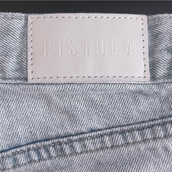 Pistola Bobbie Crossover Jean Size 25 Hi Rise Straight Distressed Rennie Blue - Picture 8 of 15